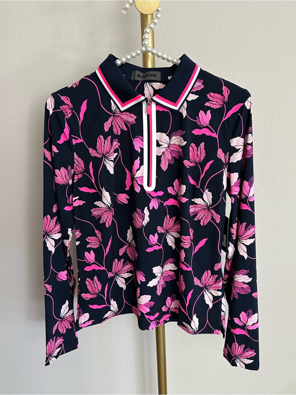 G/FORE Iris Silky Tech Nylon Long Sleeve Polo
